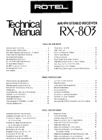 Rotel RX-803 - Technical manual 